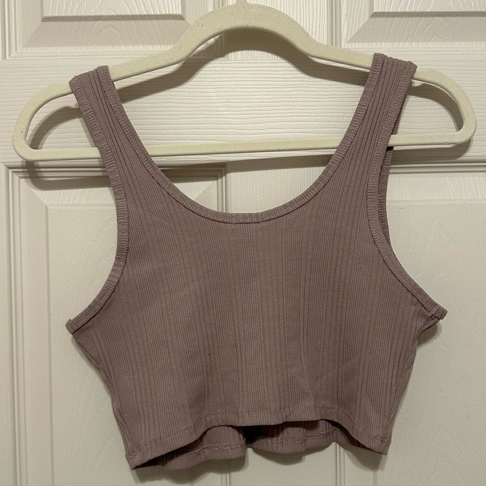 Garage Ribbed Button Tank Top - Tan - Picture 2 of 4